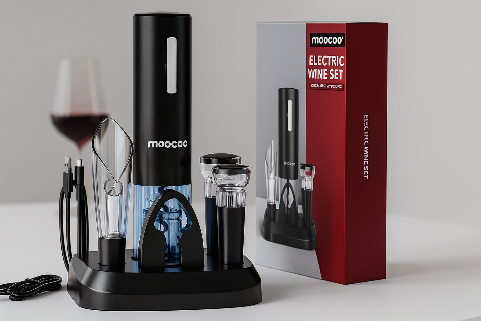 Moocoo Electric Wine Opener Set